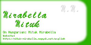 mirabella mituk business card